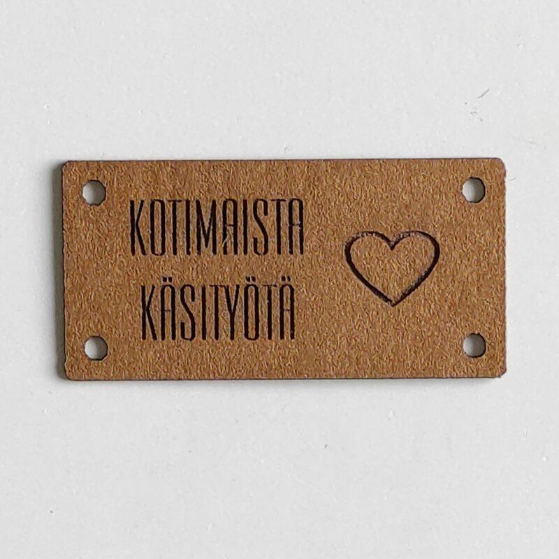 Ompelumerkki "Kotimaista käsityötä" (suorakaide)