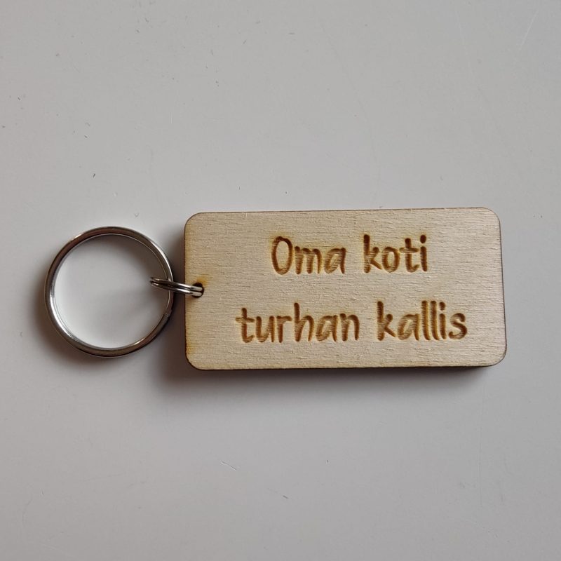 Oma koti turhan kallis-avaimenperä